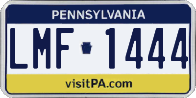 PA license plate LMF1444