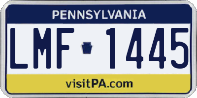 PA license plate LMF1445