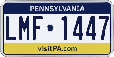 PA license plate LMF1447