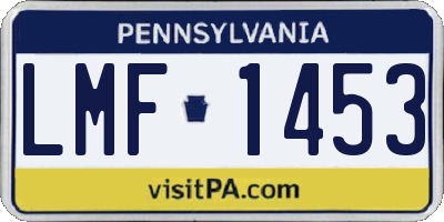 PA license plate LMF1453