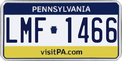 PA license plate LMF1466