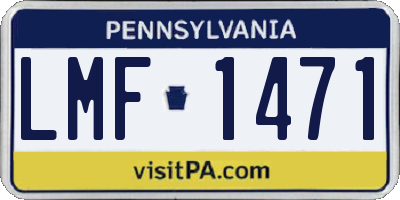 PA license plate LMF1471