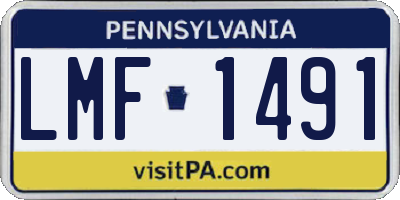 PA license plate LMF1491