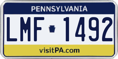 PA license plate LMF1492