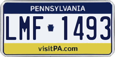 PA license plate LMF1493