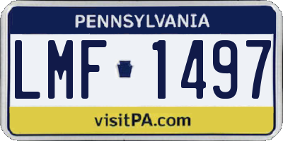 PA license plate LMF1497