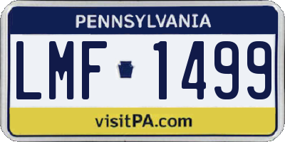 PA license plate LMF1499