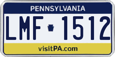 PA license plate LMF1512