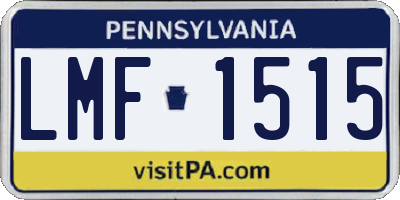 PA license plate LMF1515