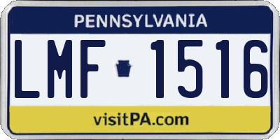 PA license plate LMF1516