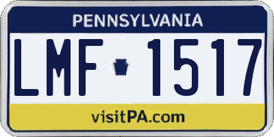 PA license plate LMF1517