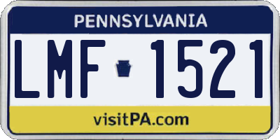 PA license plate LMF1521