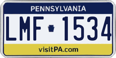 PA license plate LMF1534