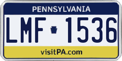 PA license plate LMF1536