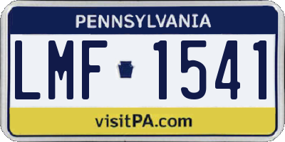 PA license plate LMF1541