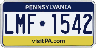 PA license plate LMF1542