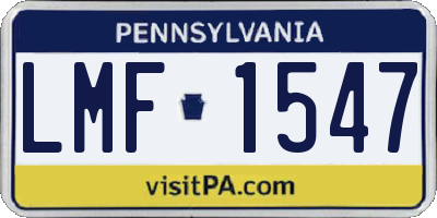 PA license plate LMF1547