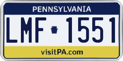 PA license plate LMF1551