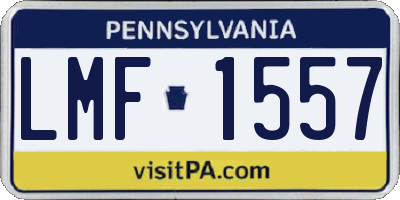 PA license plate LMF1557