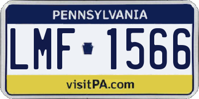 PA license plate LMF1566