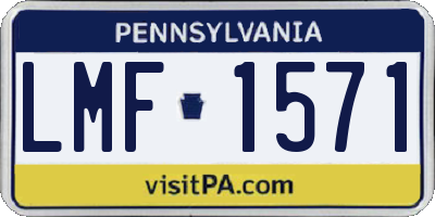 PA license plate LMF1571