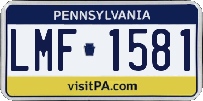 PA license plate LMF1581