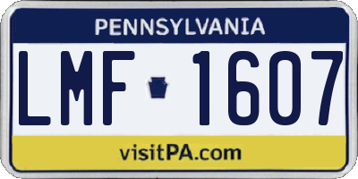 PA license plate LMF1607