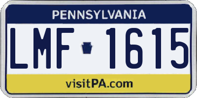 PA license plate LMF1615