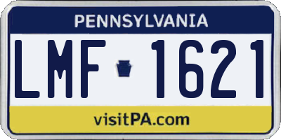 PA license plate LMF1621