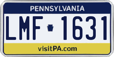 PA license plate LMF1631