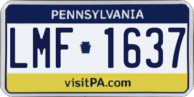 PA license plate LMF1637