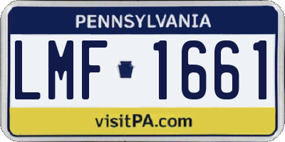PA license plate LMF1661