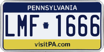 PA license plate LMF1666