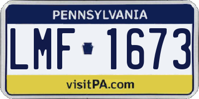 PA license plate LMF1673