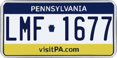 PA license plate LMF1677