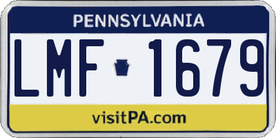PA license plate LMF1679
