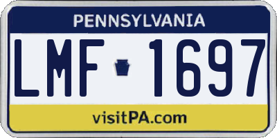 PA license plate LMF1697