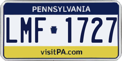 PA license plate LMF1727