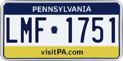 PA license plate LMF1751