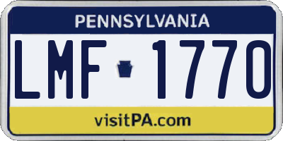PA license plate LMF1770