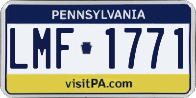 PA license plate LMF1771