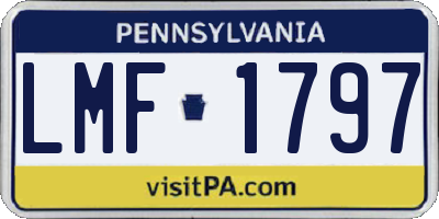 PA license plate LMF1797