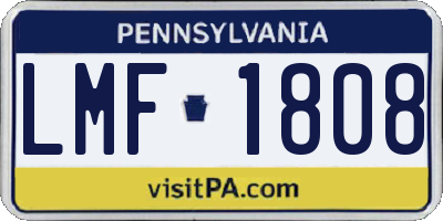 PA license plate LMF1808