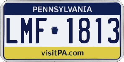 PA license plate LMF1813