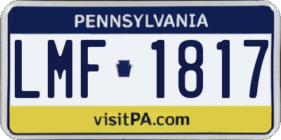 PA license plate LMF1817