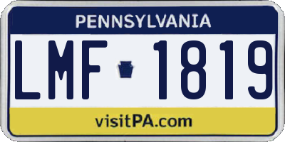 PA license plate LMF1819