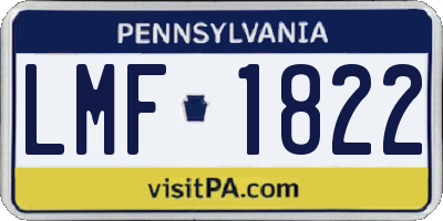 PA license plate LMF1822