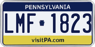 PA license plate LMF1823