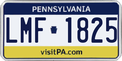 PA license plate LMF1825