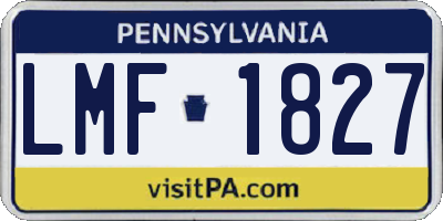 PA license plate LMF1827
